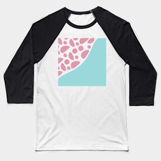 Light Blue Background and Pink pattern Baseball T-Shirt